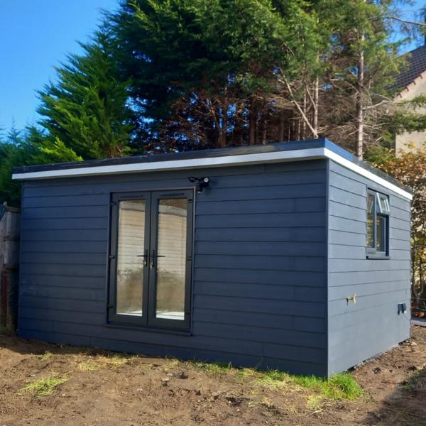 Uplands Building Services Bristol, french doors, grey uPVC windows, cladding