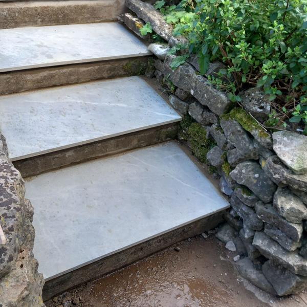Grey Garden Steps and walls